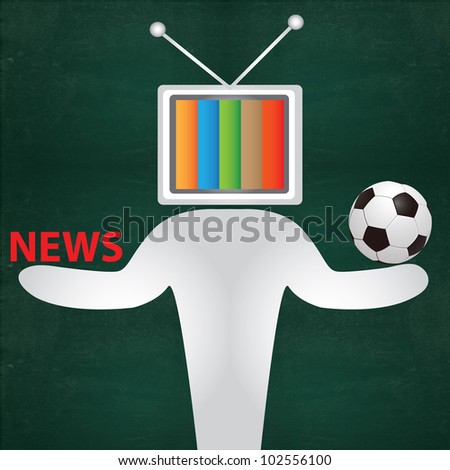 Television, football, or news on blackboard background