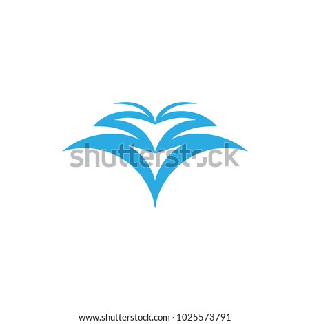 blue water gush symbol logo vector