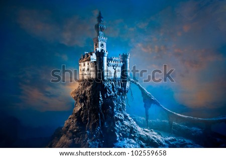 Old castle on the hill Royalty-Free Stock Photo #102559658