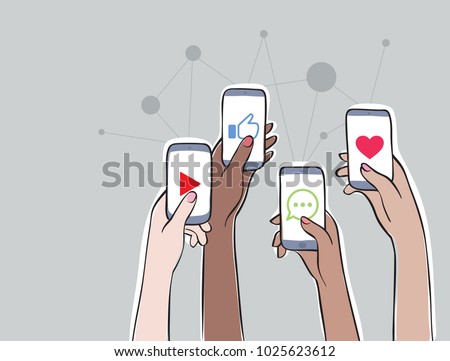 Women Connection - Trending Topics on Social Media
Women on social network. Hands holding smartphones with apps icons. Online communication and connection Royalty-Free Stock Photo #1025623612