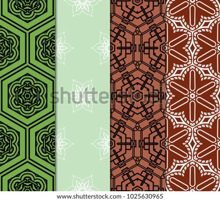 Set of Seamless pattern set. Fashion geometric ornament. Vodern texture. Vector illustration