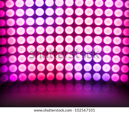 Violet Dance Disco Lights Stage Background Royalty-Free Stock Photo #102567101