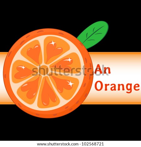 The colorful orange concept with hearts. Vector illustration.