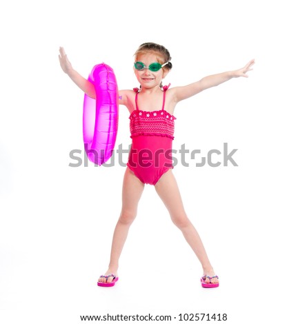 cute little girl in swimming suit
