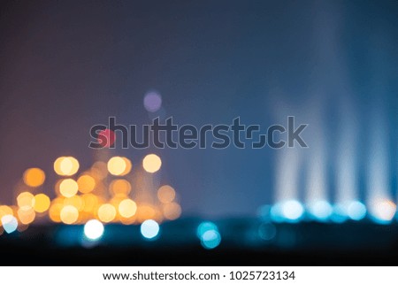 Abstract background of blur lighting ,Colorful bokeh circular shape , at night