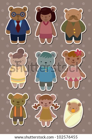 bear family stickers