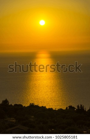 Sunset at the Ionnian sea, Lrefkada island, Greece