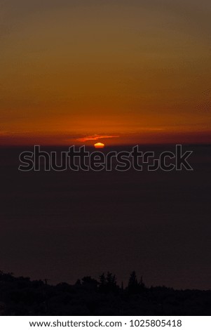 Sunset at the Ionnian sea, Lrefkada island, Greece