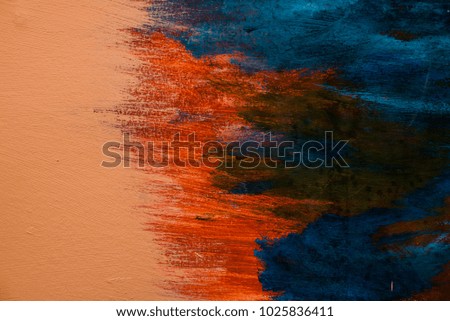 Colour water painting on the wall