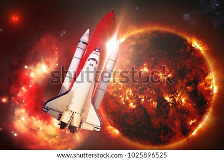 Rocket and the Burning World - Elements of this Image Furnished by NASA