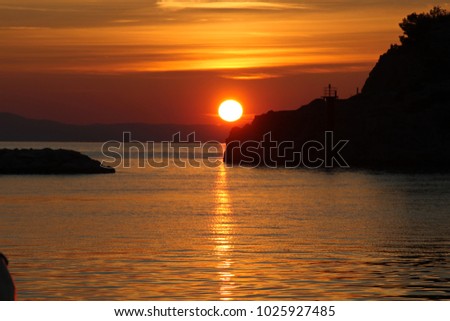 Sunset in Makarska, Croatia