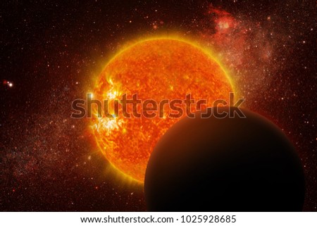 Solar Eclipse - Elements of this Image Furnished by NASA