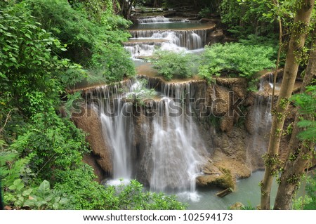 The waterfall in the west of Thailand.