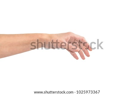 Women hand isolated on white background with clipping path. Connection communication concept.