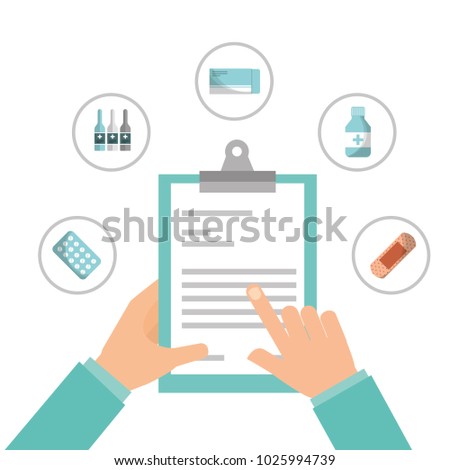 hand pointing clipboard report patient medical