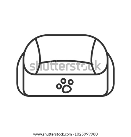 Pet bed linear icon. Thin line illustration. Contour symbol. Raster isolated outline drawing
