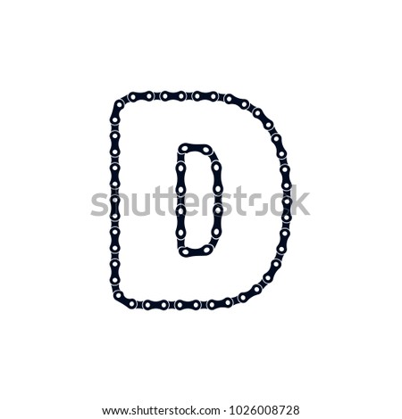 D Bicycle Chain Letter Logo Icon Design