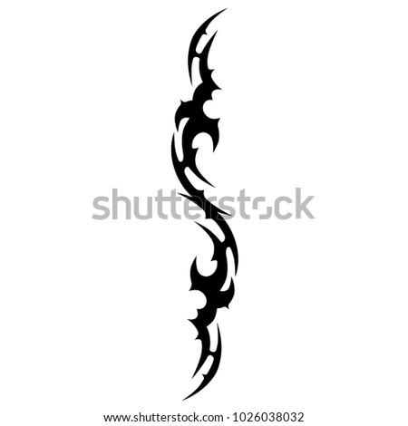 tribal pattern tattoo vector art design, isolated illustration abstract pattern on white background