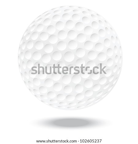 illustration of highly rendered golf ball, isolated in white background.