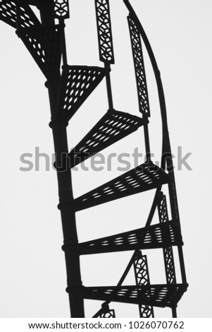 Iron made stairs with white background stock photograph