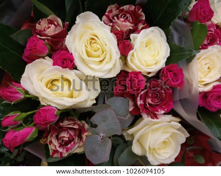 Garden-fresh luminous bouquet of flowers, close view 