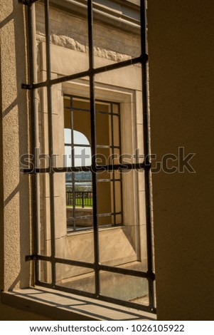 A view from a window of an old building