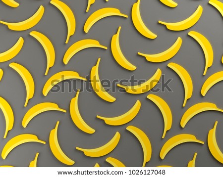 Yellow bananas on gray background