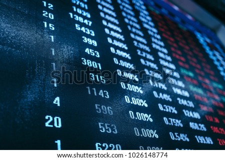 Stock market data in big screen