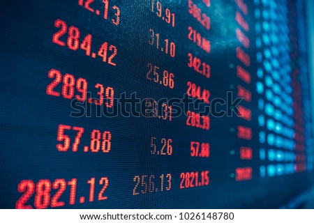 Stock market data in big screen