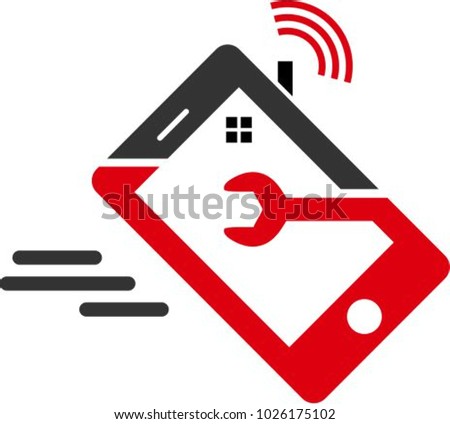 smartphone home repair logo design