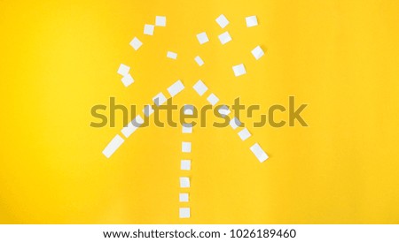 home paper cut yellow background