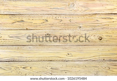 Wooden texture. Yellow, old, horizontal, shabby pine wood background.