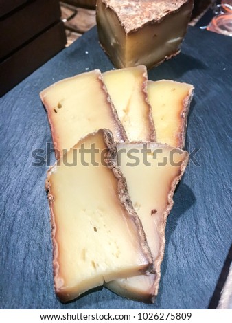 Cheese buffet display with background 
