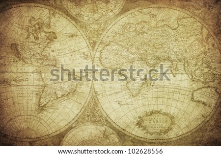 vintage map of the world 1675