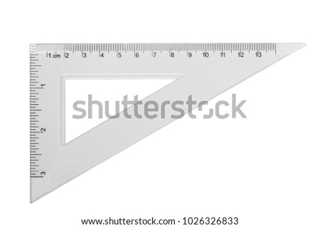 transparent triangle isolated on white background, with clipping path