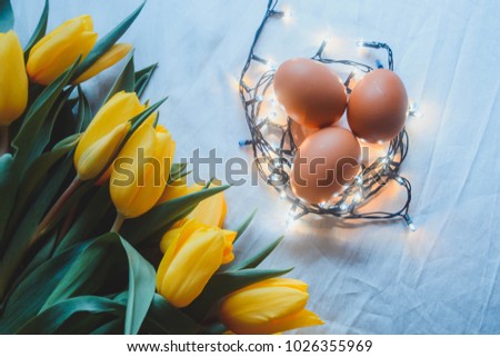 tulips and eggs for Easter