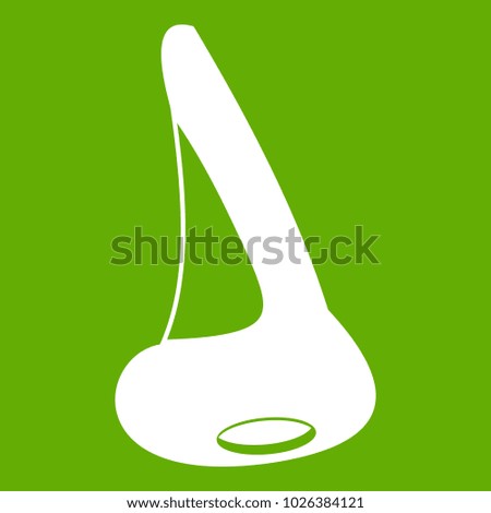 Nose side view icon white isolated on green background. Vector illustration