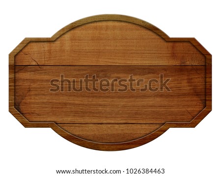 Wooden sign with light wood isolated on white background Royalty-Free Stock Photo #1026384463