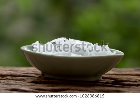 Sodium hydroxide, Chemical compound Ingredients for making soap. Royalty-Free Stock Photo #1026386815