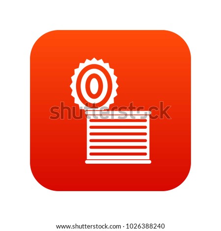 Tincan icon digital red for any design isolated on white vector illustration