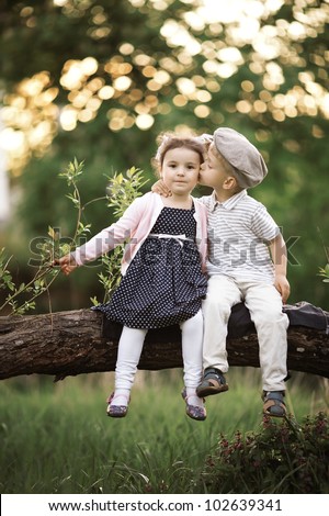 boy kissing a girl