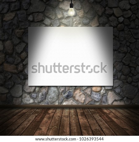 Blank Display Canvas on Old Stone Wall