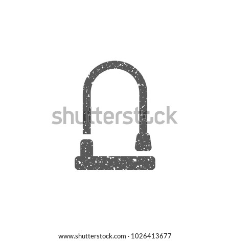 Bicycle lock in grunge texture. Vintage style vector illustration.