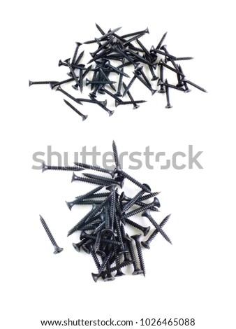 collection of screw isolated on white background