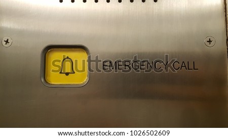 button of emergency call in Elevator Royalty-Free Stock Photo #1026502609