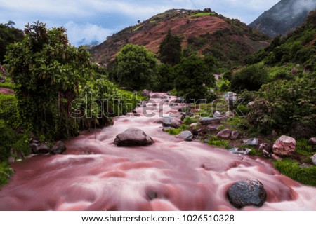 flowing river in the mountain of Merida 