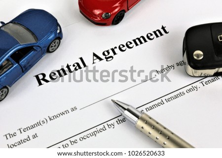 An concept of a rental Agreement - cars
