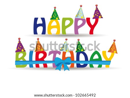 Happy birthday card with colorful and funny letters
