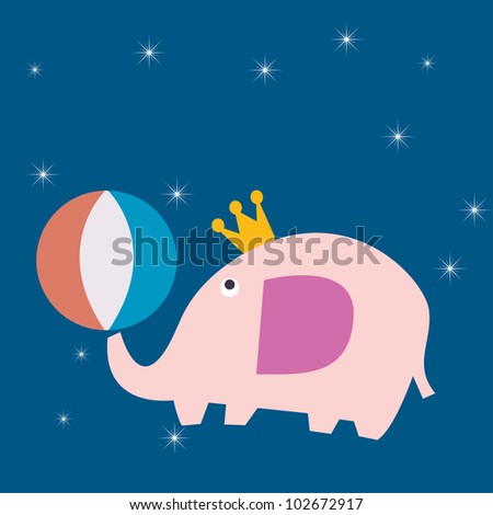 cute elephant with ball