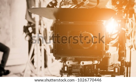 Cinema Camera on Film Set, Behind the scenes 
